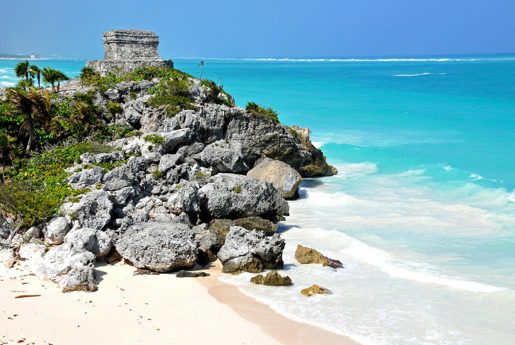 Tulum Mexico beach and ancient ruins